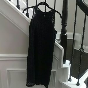 Aqua mini dress,black xs, nwot